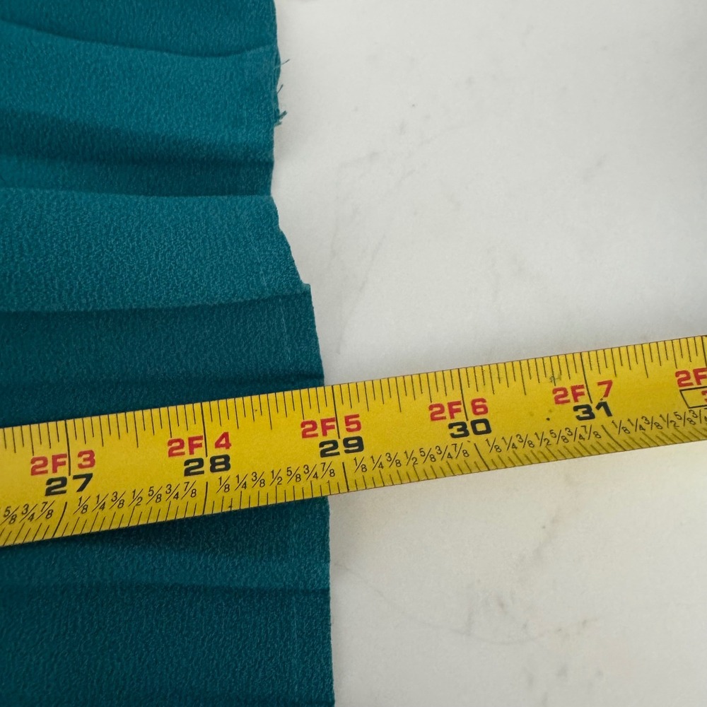 J. Jill Button Down Women S Teal Pleated Back Long Sleeve Tunic Blouse - Picture 7 of 7